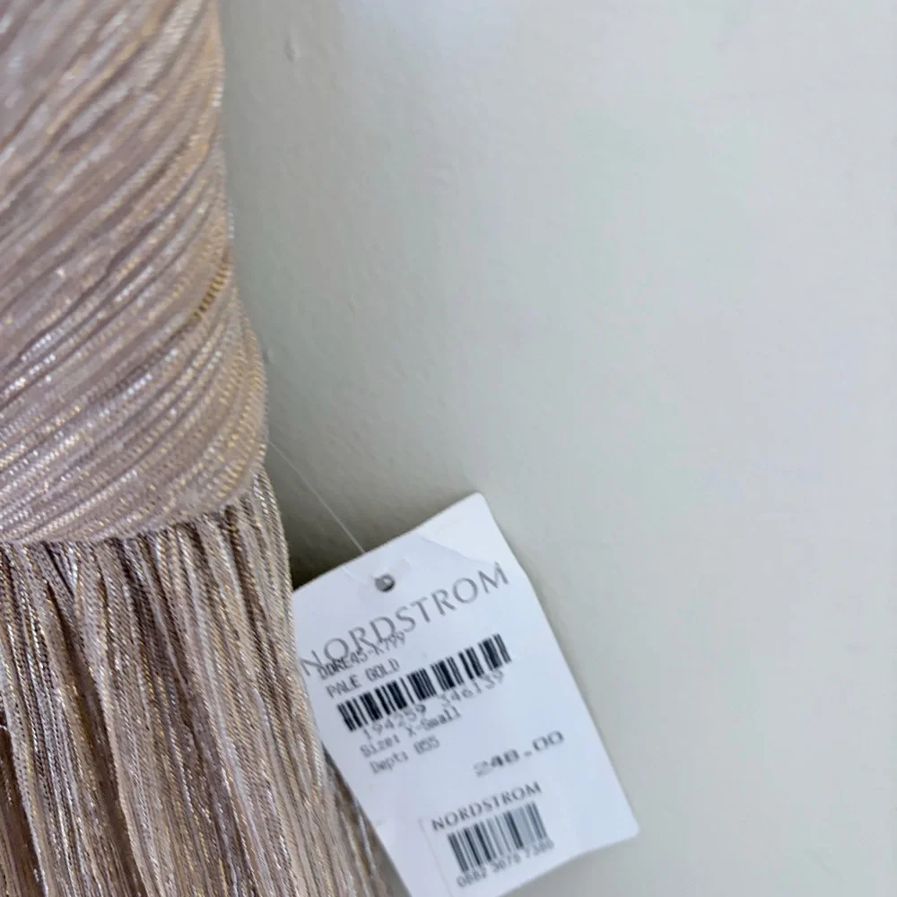 NWT $248 Dress The Population Kienna Metallic One-Shoulder Gown XS READ - Picture 11 of 13